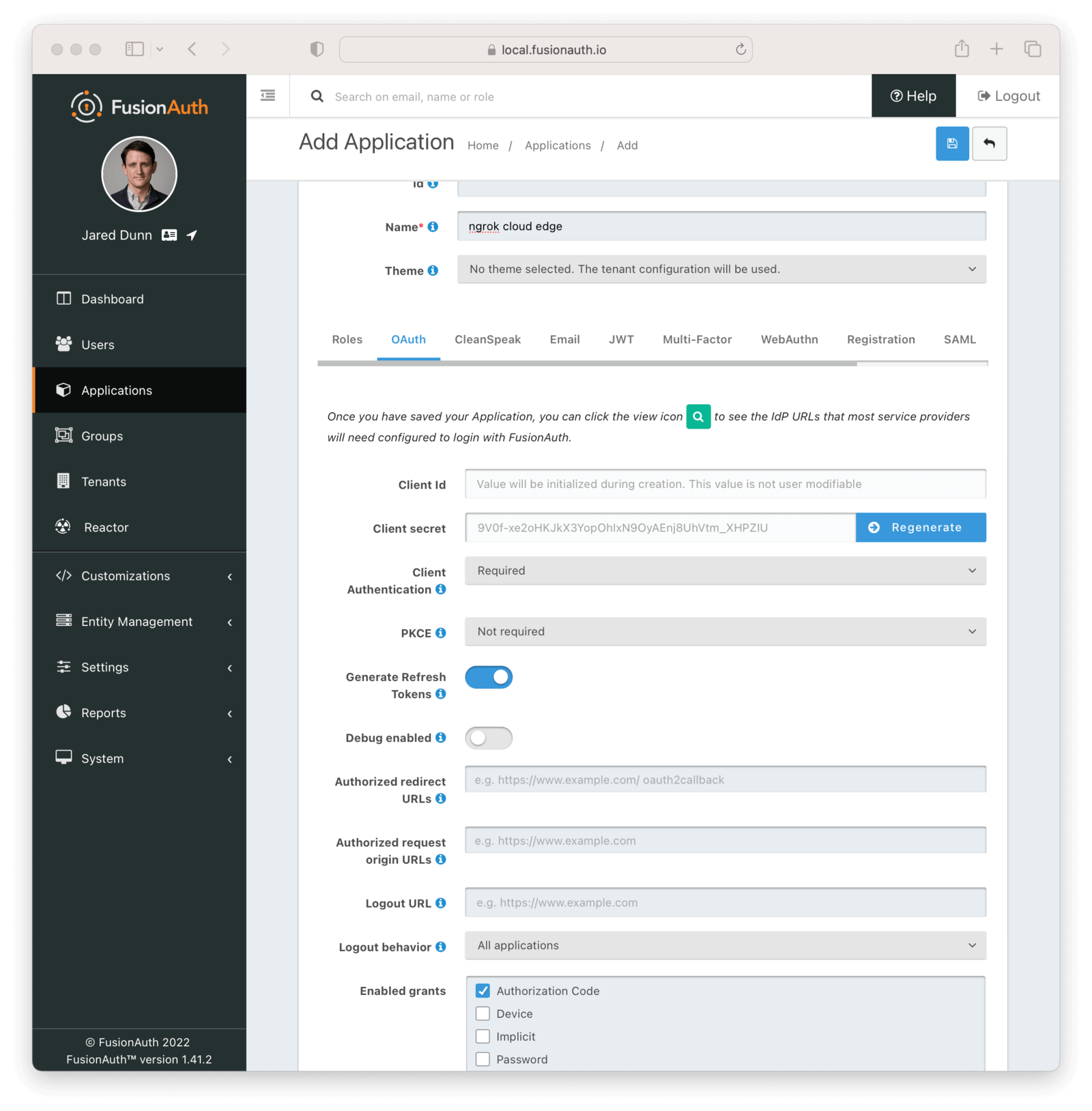 Application Configuration